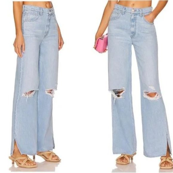 NWT Mother SNACKS The Fun Dip Puddle Sliced Jeans Lots of Nibbles 26 - Picture 1 of 15